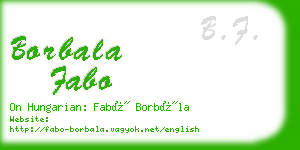 borbala fabo business card